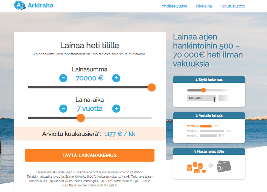 Arkiraha Laina | Kirjaudu sisään omat sivut ᐈ Kulutusluottonetistä.fi